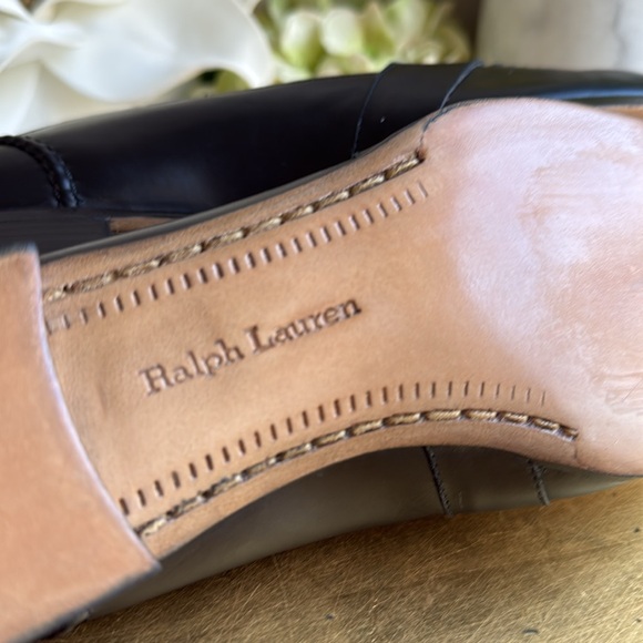 Ralph Lauren Made in Italy Heeled Penny Loafer in Black Leather - Picture 14 of 16